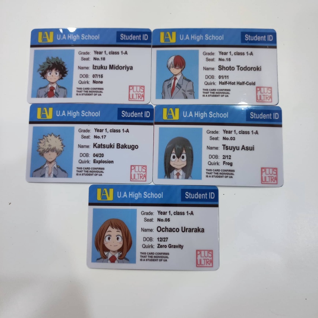 THẺ HỌC VIỆN SIÊU ANH HÙNG HERO ACADEMIA HANDMADE