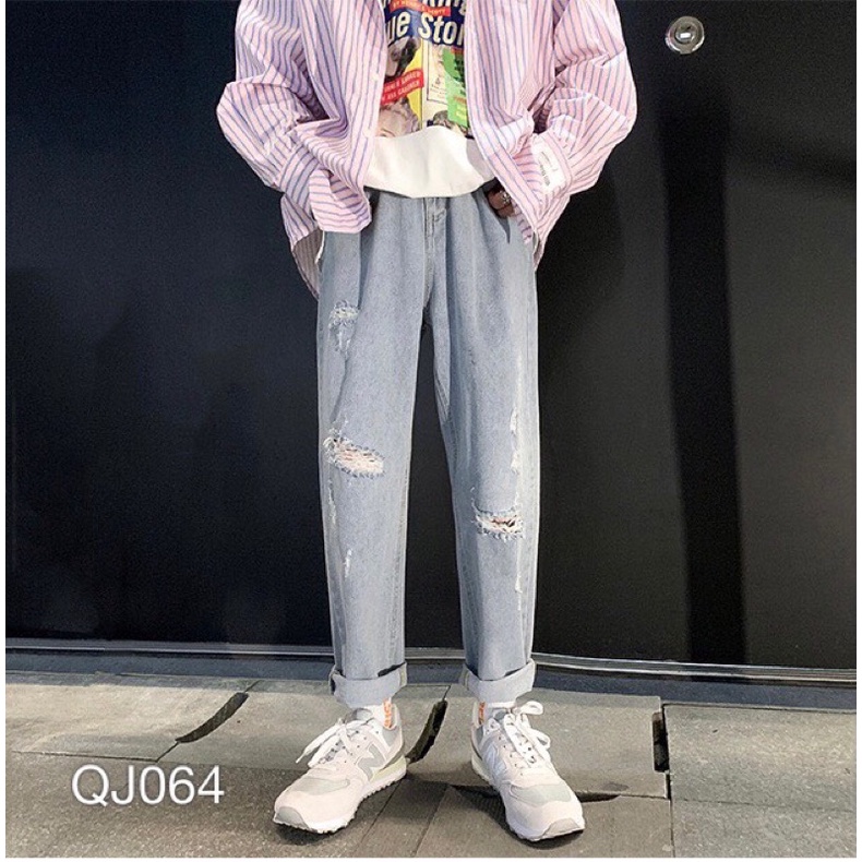 QUẦN JEAN BAGGY NAM WASH RÁCH QJ064 - KBT.1020 | BigBuy360 - bigbuy360.vn