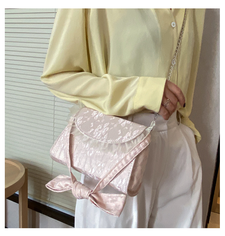 Túi Xách Phối Ren Và Nơ Xinh Xắn Thanh Lịch Cho Nữ