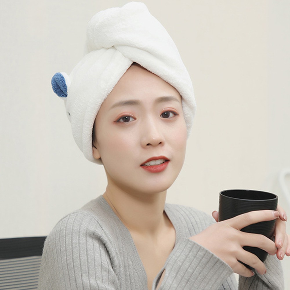 Mũ trùm làm khô tóc hình tai thỏ thiết kế dễ thương