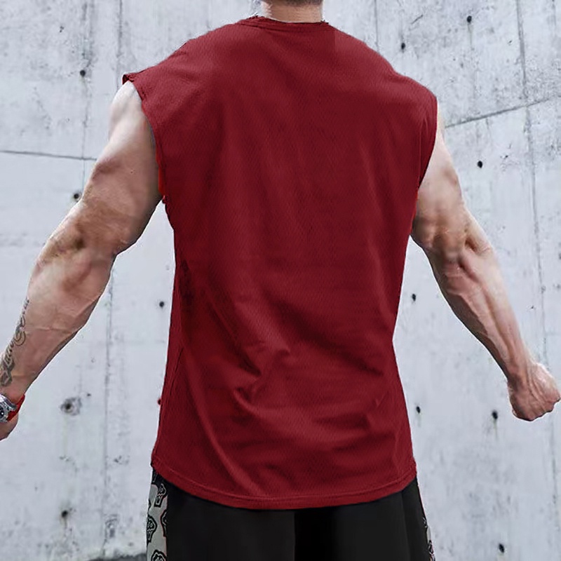 Áo Thun Lưới Màu Trắng Trơn Mới Tập Gym Thể Hình Cho Nam