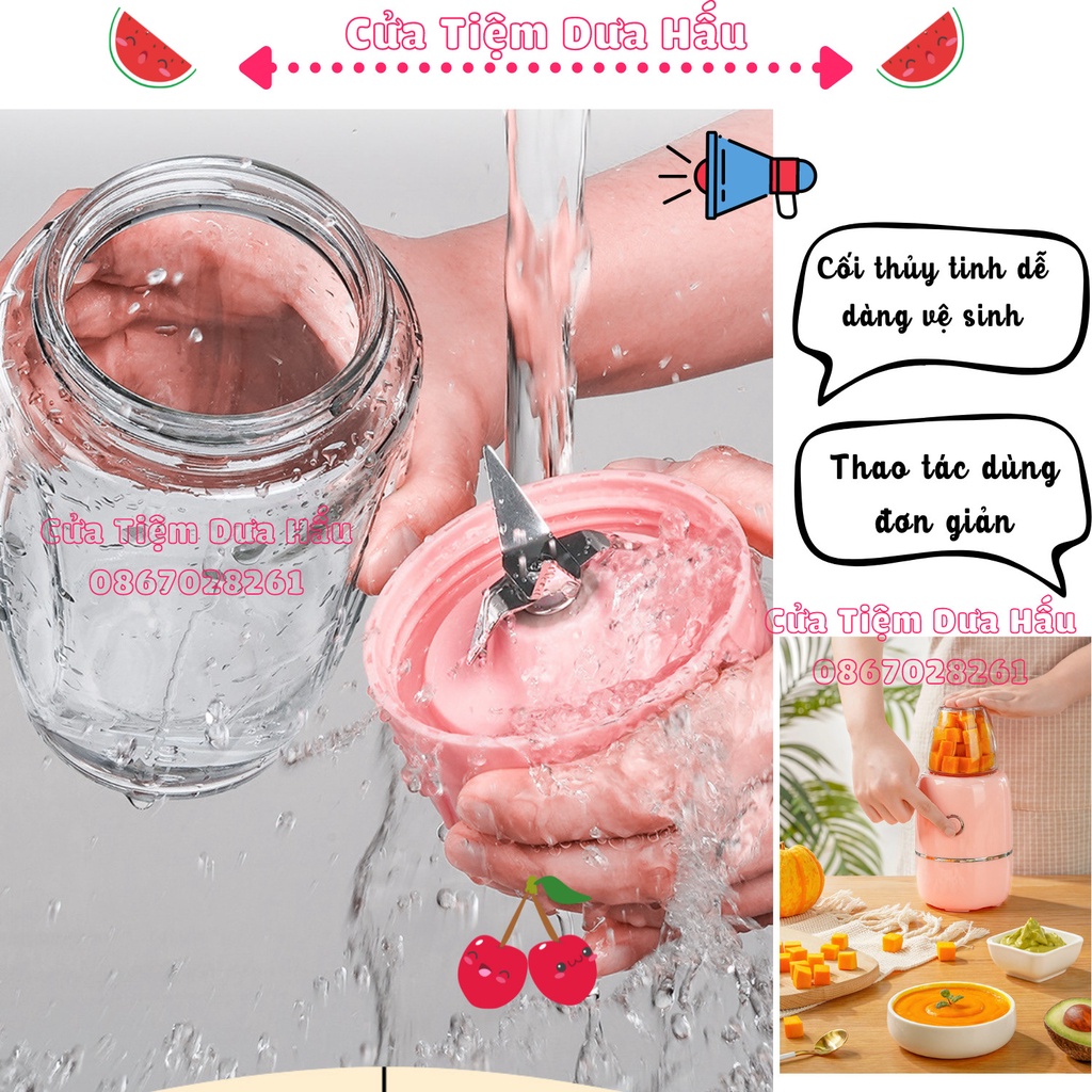 Máy Xay 3 Cối Thủy Tinh Đa Năng, Máy Xay Cho Bé Ăn Dặm 300ml Baby Galaxy Official