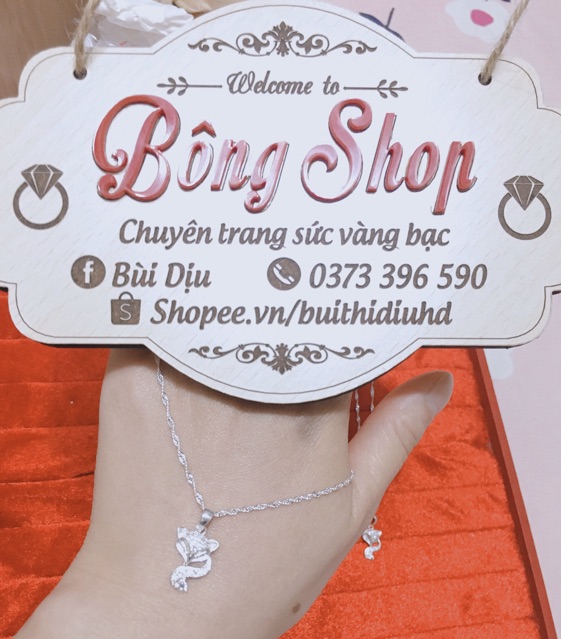 BỘ TRANG SỨC BẠC HÌNH HỒ LY MIX KIM TIỀN