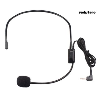EJ_3.5mm Wired Headset Microphone Headworn Mic for Voice Amplifier Loudspeaker