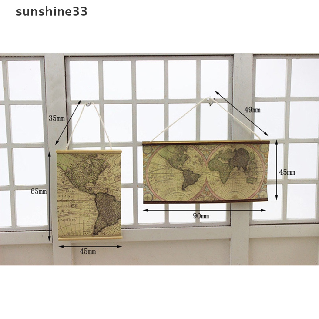 SU 1:12 Dollhouse miniature map living room decoration accessories n