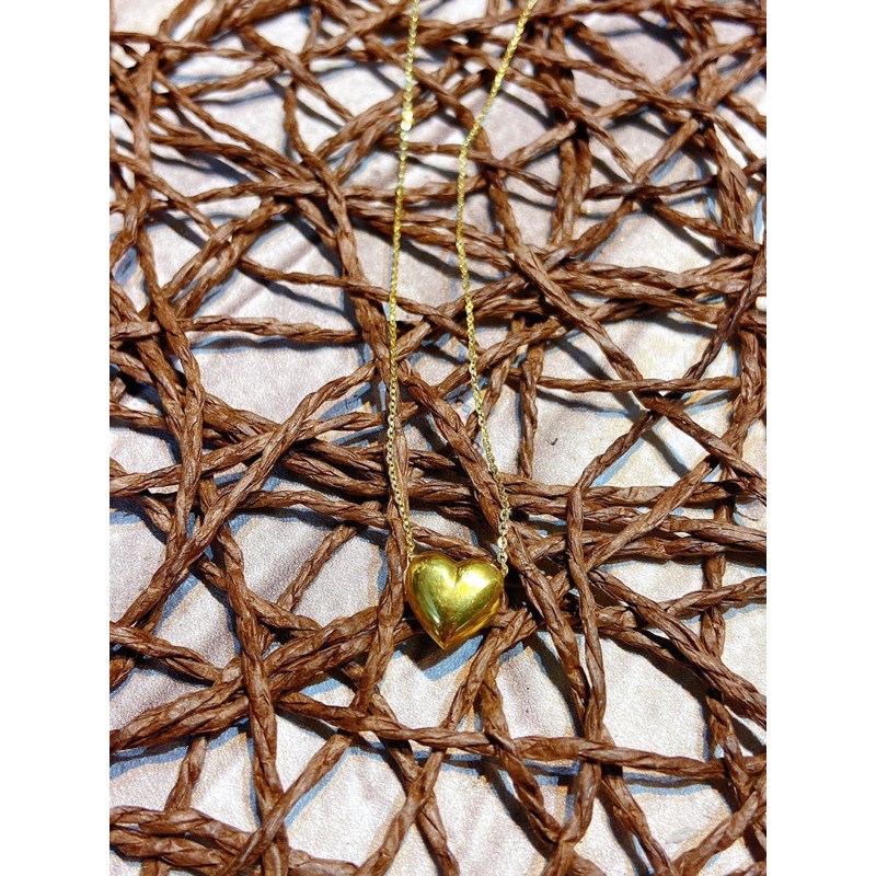 Dây chuyền tim phồng mẫu quốc dân vàng 10kara