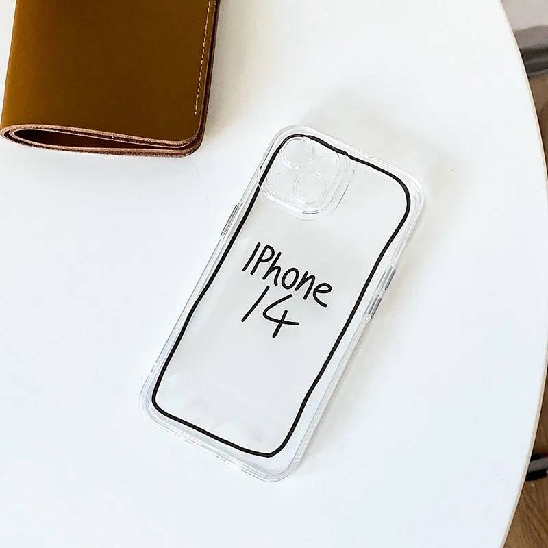 Xiaohongshu New Personalized Transparent Apple 14 Phone Case 13/12Promax Soft XR/Xs Drop-Resistant 7/8Plus QPJU