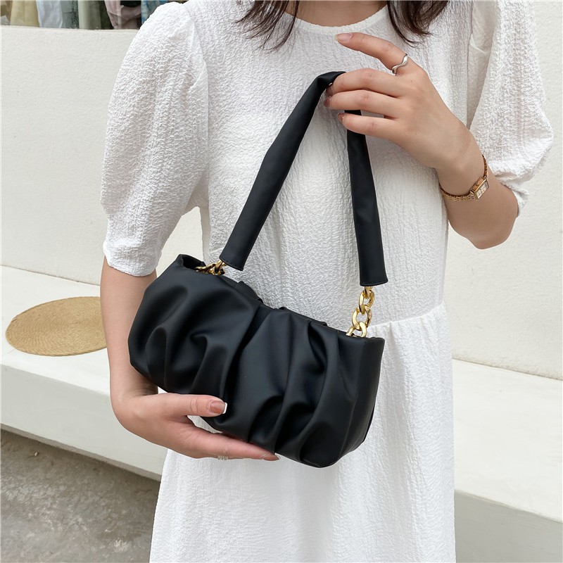 Summer high-end French niche design fold cloud bag female 2021 new trendy one-shoulder small satchel female