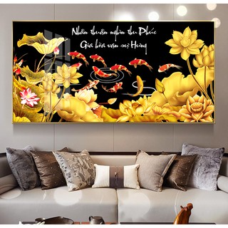 Tranh treo tường Gia hòa vạn sự hưng phong thủy chất liệu bóng kiếng hoặc vải canvas CNQH TG