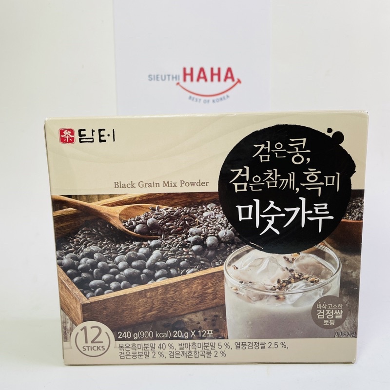 Bột ngũ cốc mè đen đậu đen gạo đen hàn quốc DAMTUH BLACK GRAIN MIX POWDER 240g