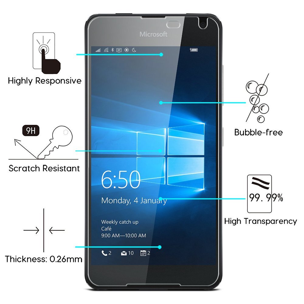 [Ảnh Thật] Kính CL NOKIA Microsoft Lumia 650 Cường Lực mài cạnh 2.5D 9H-0.26mm