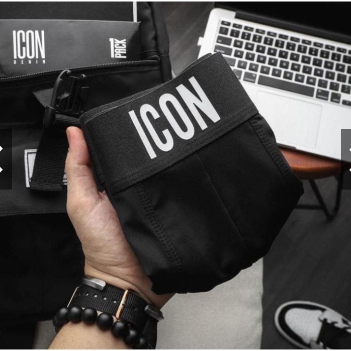 Quần lót nam tam giác ICON Demin, quần sịp nam tam giác co giãn cực tốt, kháng khuẩn khử mùi  (Che tên) Minhstore