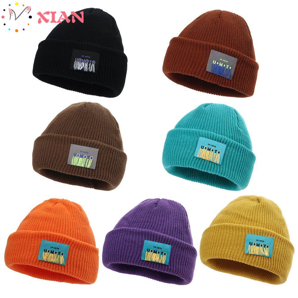 Mũ beanie đan len màu trơn không vành phong cách hiphop thời trang thu đông cho nam và nữ