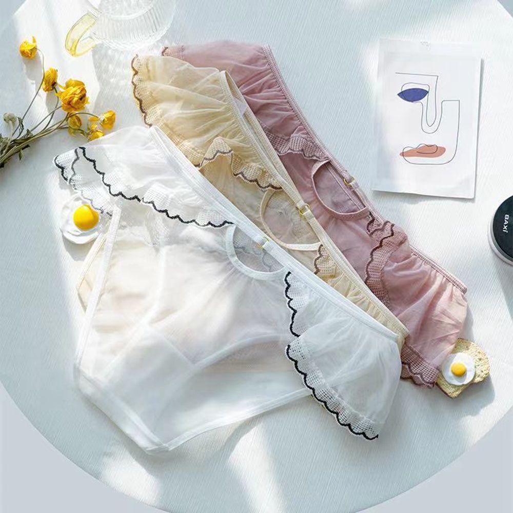 AROMA Quần Lót Cotton Lưng Vừa Phối Bèo Quyến Rũ Cho Nữ