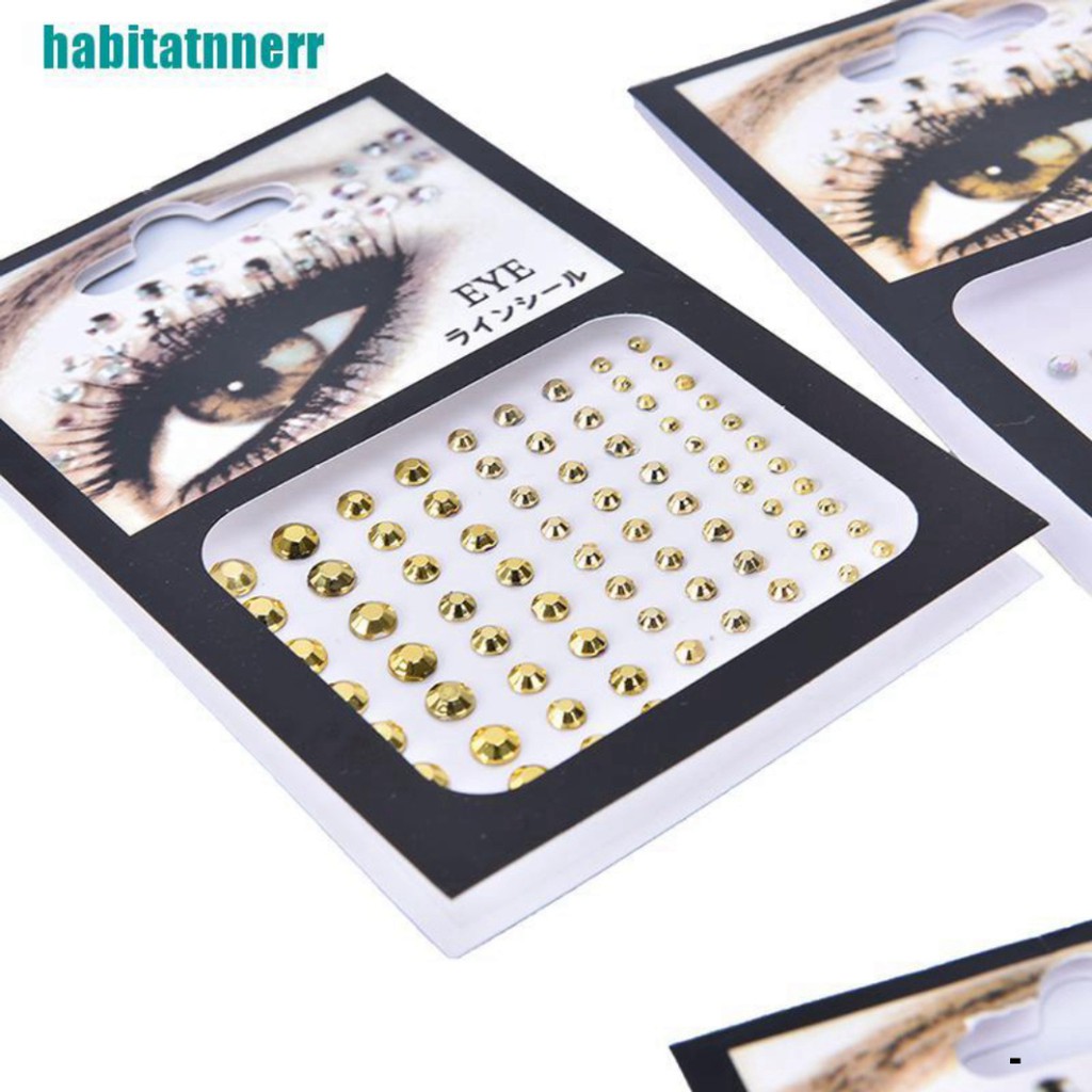 (Hàng Mới Về) 1 Hộp Miếng Dán Hình Xăm Đính Kim Cương Giả Dùng Để Trang Điểm Mắt / Mặt / Mắt