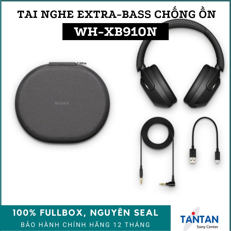 Tai Nghe BLUETOOTH EXTRA-BASS CHỐNG ỒN Sony WH-XB910N | Active Noise-Cancelling - Pin:30h - Điều khiển Cảm Ứng