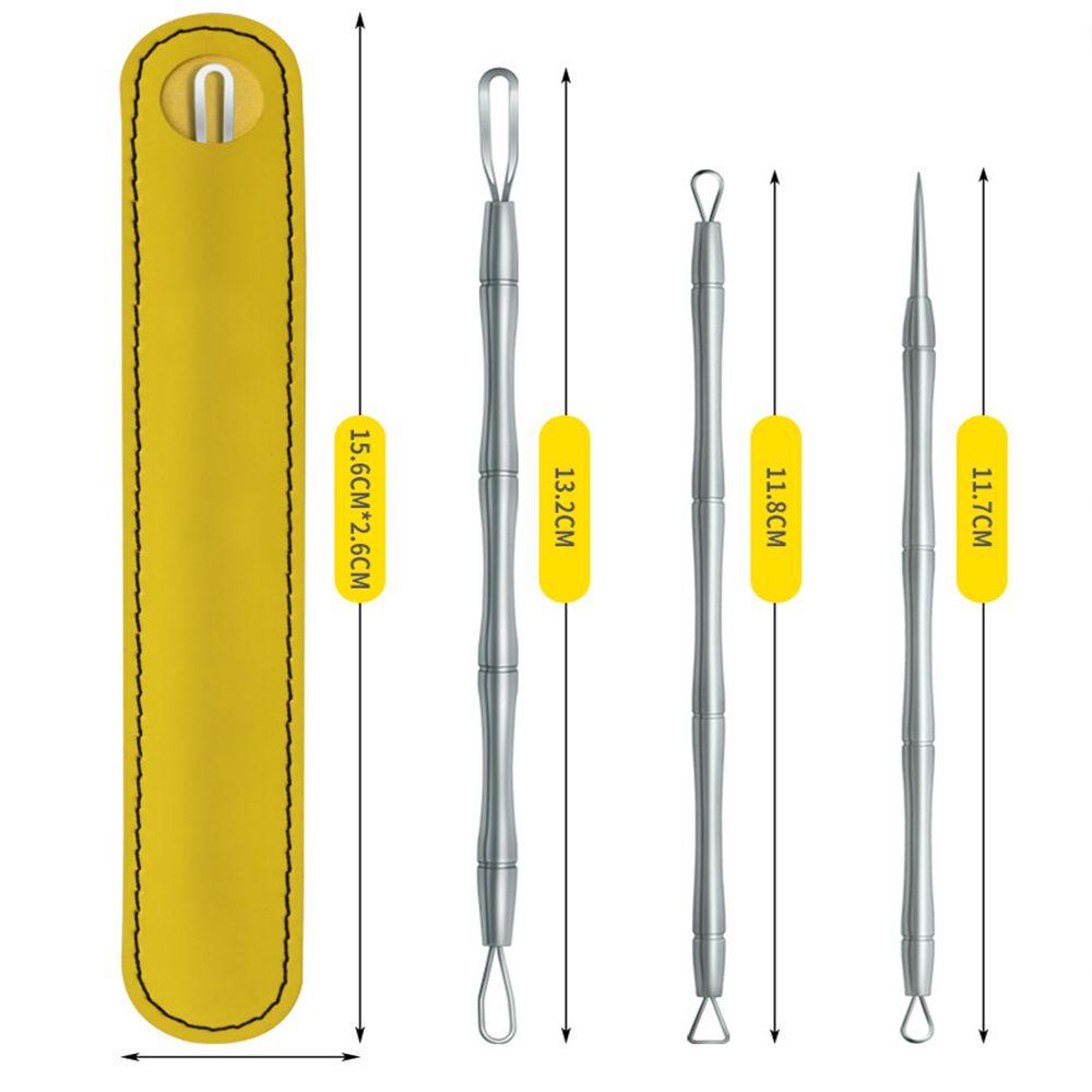 Set 3 Dụng Cụ Loại Bỏ Mụn Đầu Đen Ở Trán Bằng Thép Không Gỉ Chất Lượng Cao