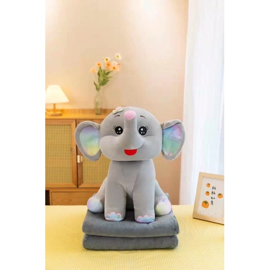 Gấu Kèm Mền, Chăn gối văn phòng, Gấu Bông có Chăn Hàng Quảng Châu