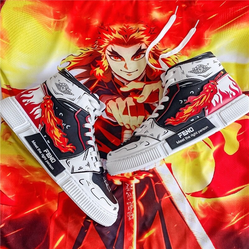 Hàng Có Sẵn Giày Thể Thao Rengoku Kyoujurou Anime Demon Slayer Thoải Mái Bền Bỉ Cho Nam Và Nữ