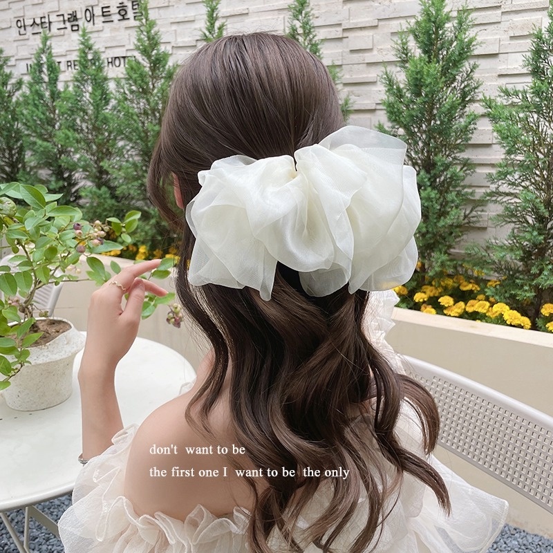 Kẹp Tóc Vải Voan Lưới Chiffon Thời Trang Hàn Quốc