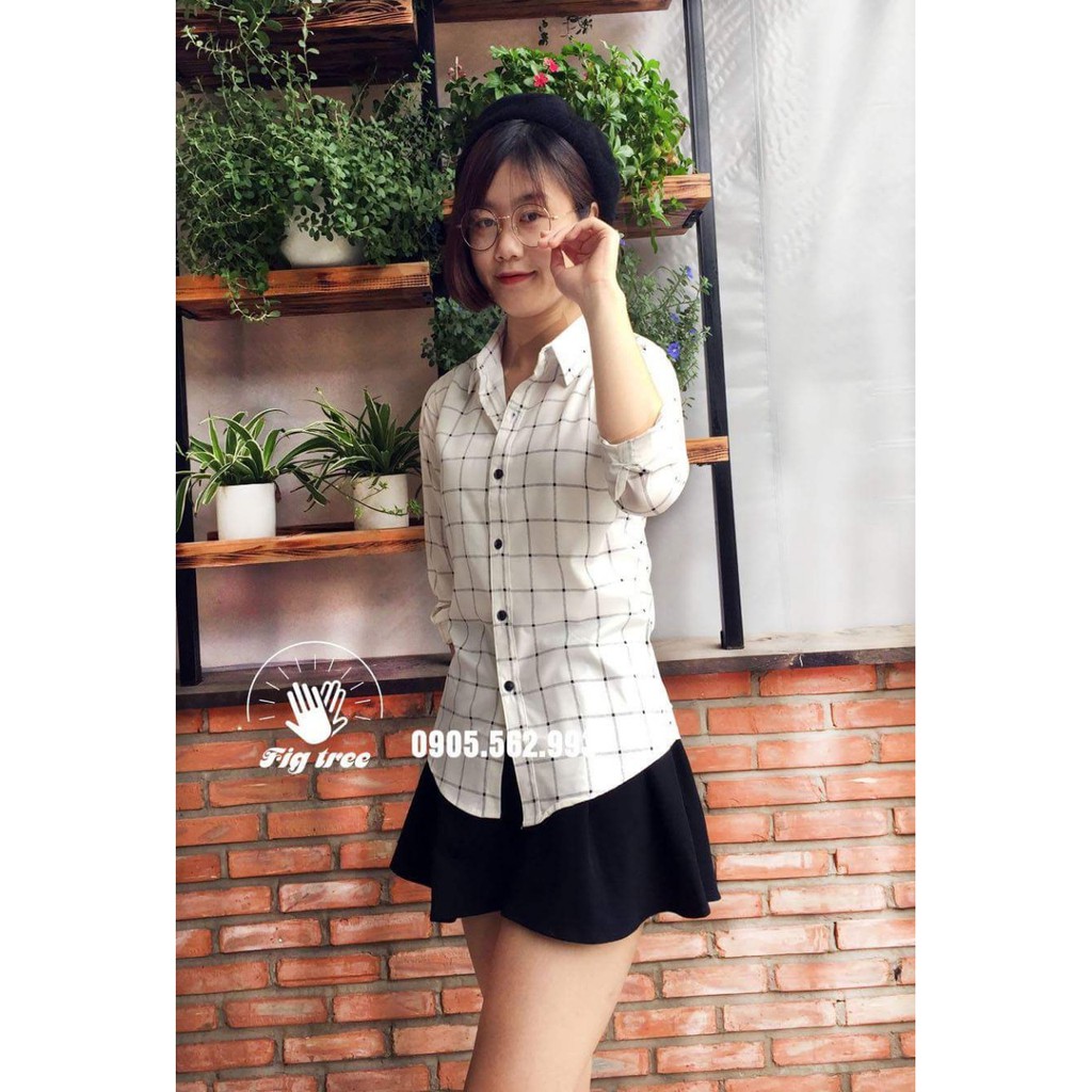 Sơ mi  caro trắng CHẤT ĐẸP RẺ(MS150) FULL SIZE