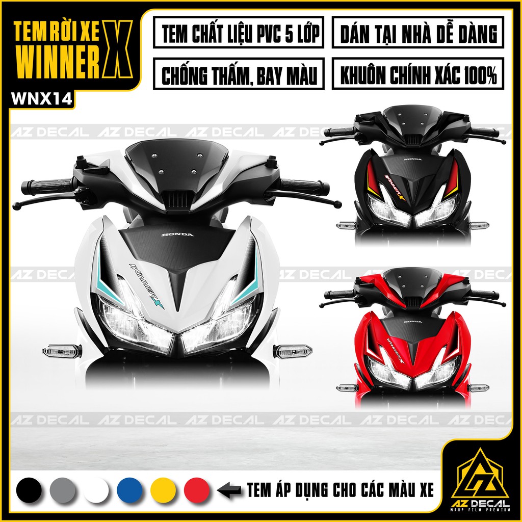 Tem Chế Xe Winner X Mẫu GTR | WNX14 | Decal Rời Chất Liệu PVC Cao Cấp Chống Nước