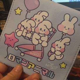 Ví vuông da PU đựng tampon kín đáo cho con gái Bentoy Milkjoy UFO Catcher Dream bunny pastel the grand pet shop corgi