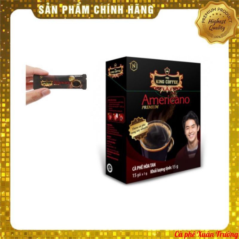 [Cà Phê Giá Sỉ Date New] Cà Phê Hòa Tan Cao Cấp King Coffee Americano Premium (Hộp 15 gói x 1g)