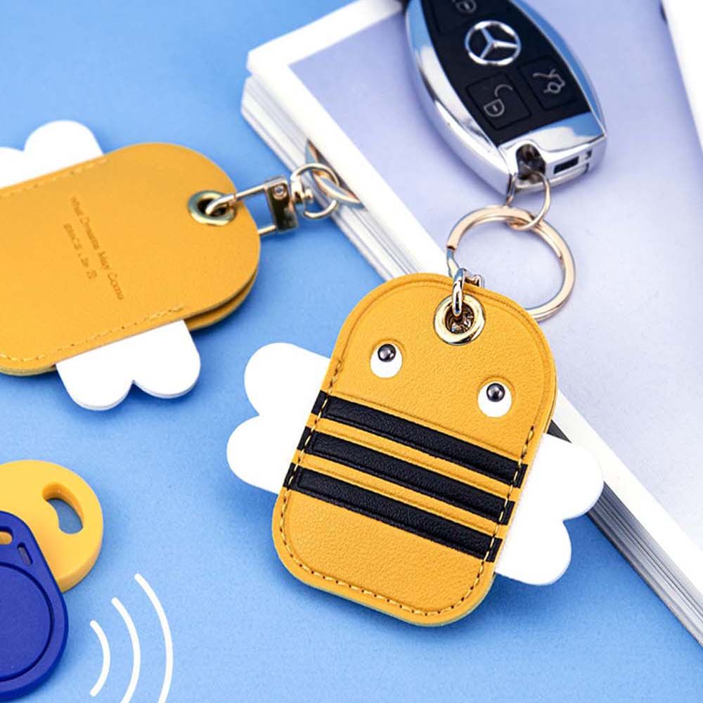 Móc chìa khóa bằng da PU họa tiết hoạt hình độc đáo