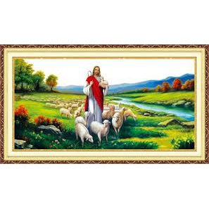 Tranh thêu Chúa và đàn cừu A979