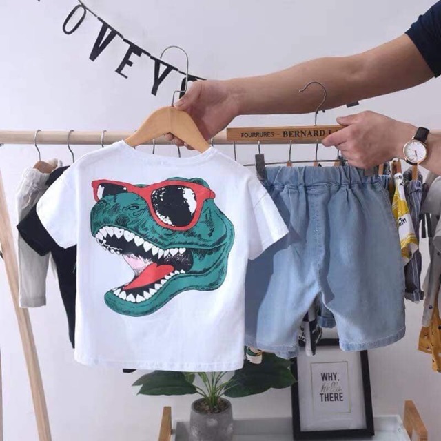 BỘ KHỦNG LONG QUẦN JEAN Rách CHO BÉ TRAI