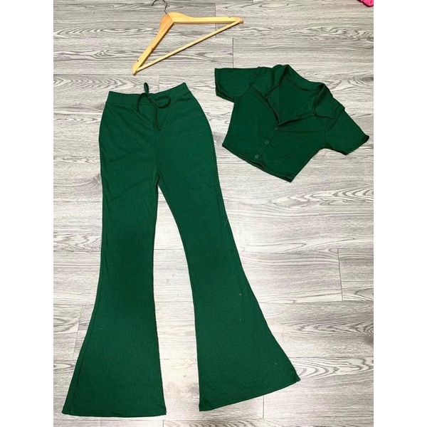 Set quần dài áo croptop