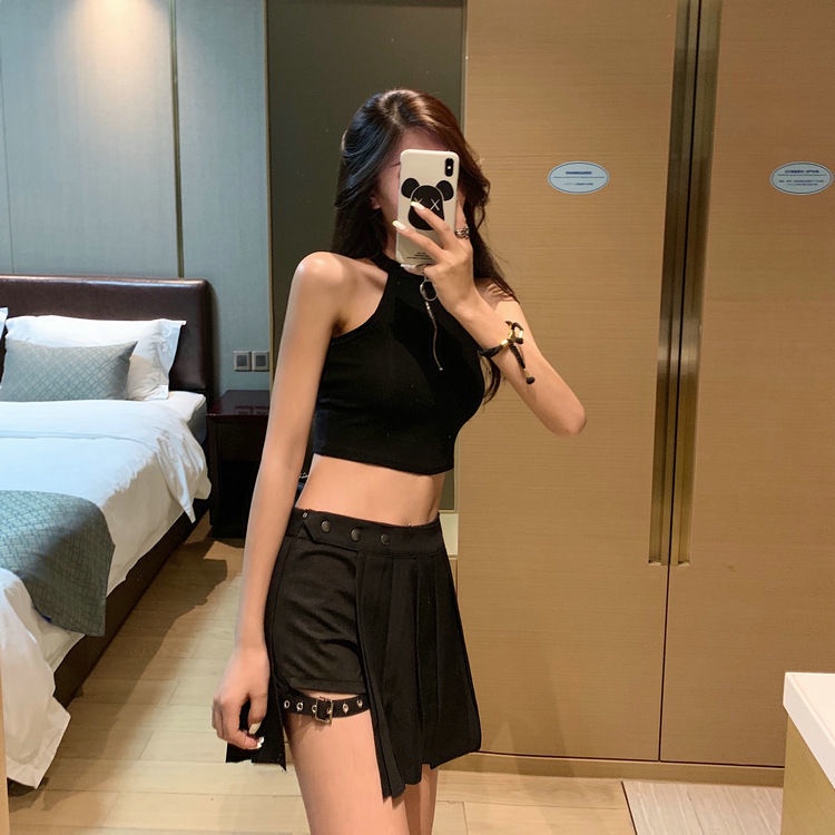 Chân Váy Xếp Ly Màu Tối Size Xs-3xl Phong Cách Gothic Quyến Rũ Cho Nữ