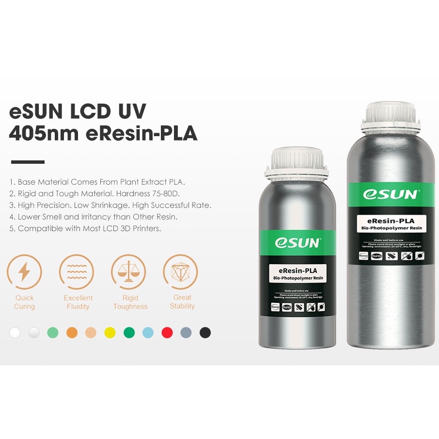 Nhựa in 3d Resin ESUN eResin-PLA 0.5-1kg/Chai Vỏ Nhôm