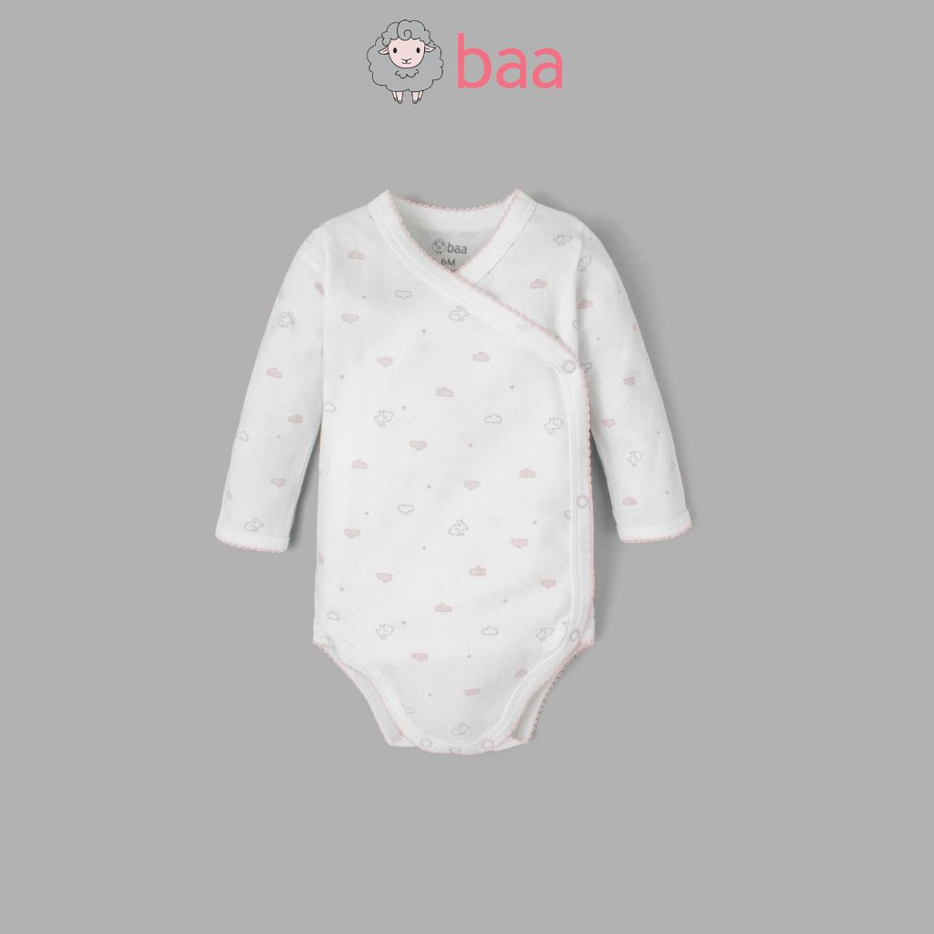 Bodysuit BAA BABY cài bên hình mây hồng cho bé gái - G-CB01D-023FL