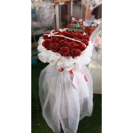 CỐT  VOAN cắm hoa  cách điệu size 20bông nhũ