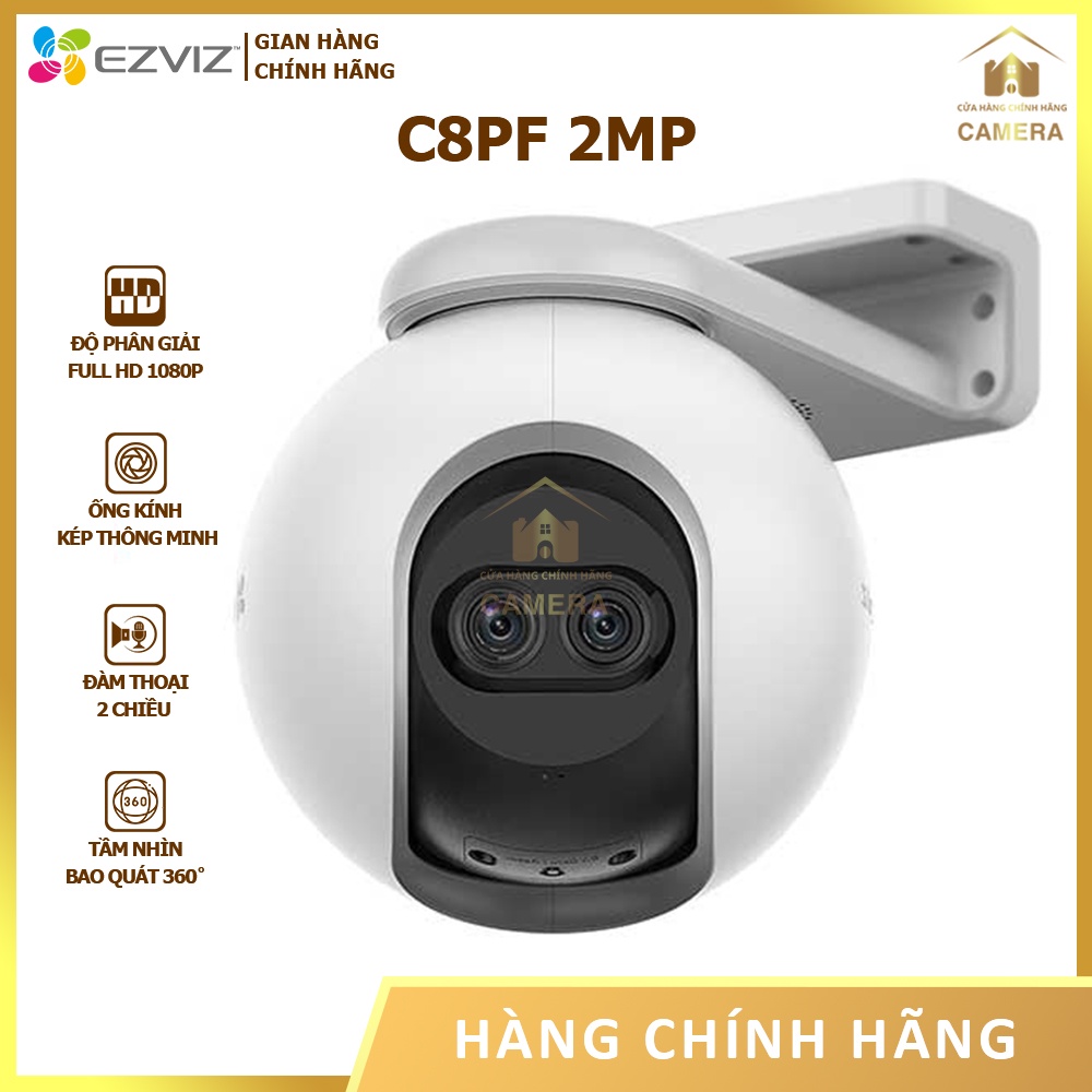 Camera IP Wifi ngoài trời EZVIZ C8PF FHD 1080P, quay quét ỐNG KÍNH KÉP - Đàm Thoại, Xem Màu ban đêm, Xem 2 màn hình