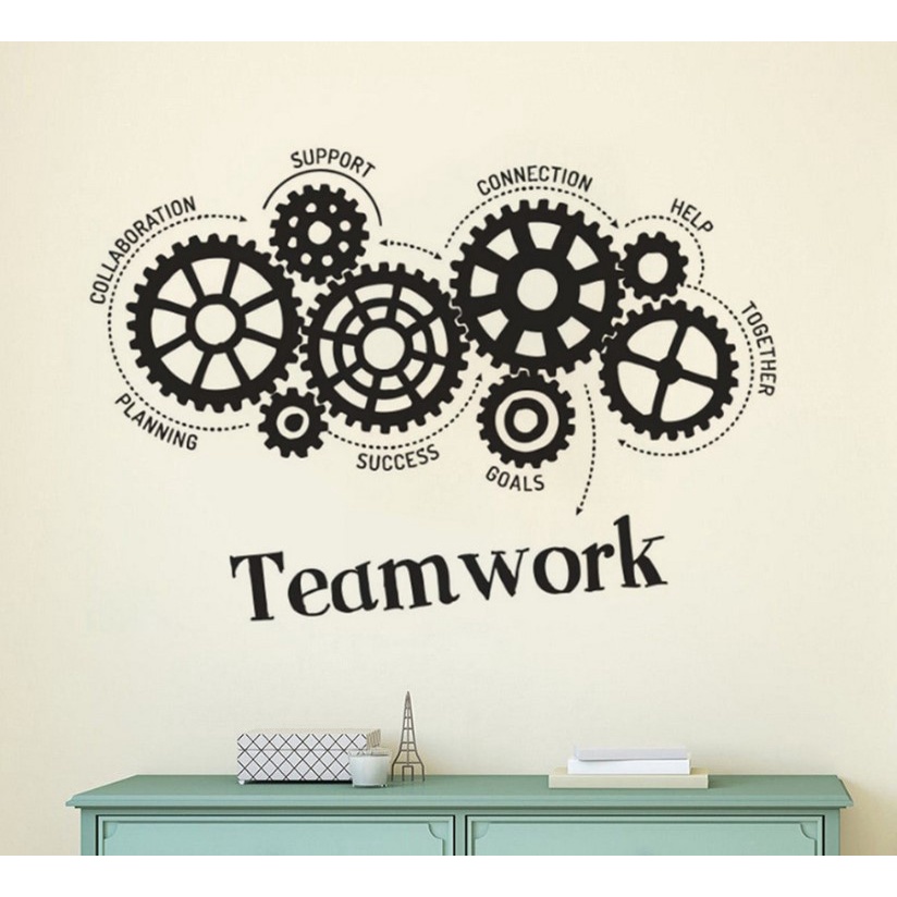 Decal dán văn phòng Teamwork mẫu số 2 (29 x 88 cm)