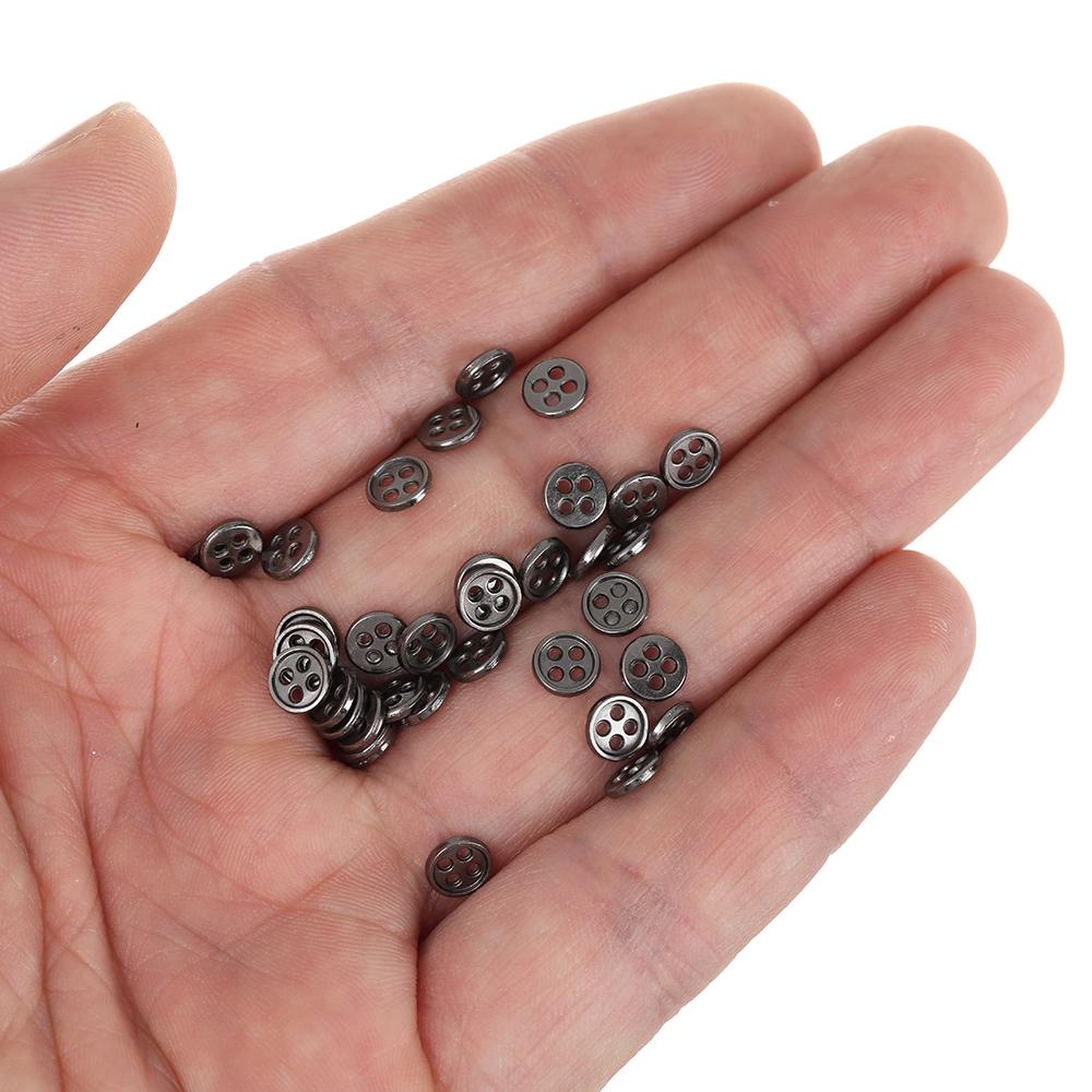 50 Nút Kim Loại Mini 4 Màu 6mm Cho Búp Bê
