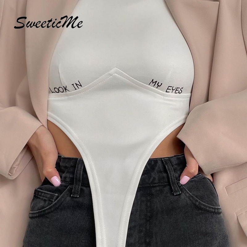 Áo liền quần Sweeticme Cổ Tròn Không Tay Thêu Họa Tiết Gợi Cảm 2021 | BigBuy360 - bigbuy360.vn