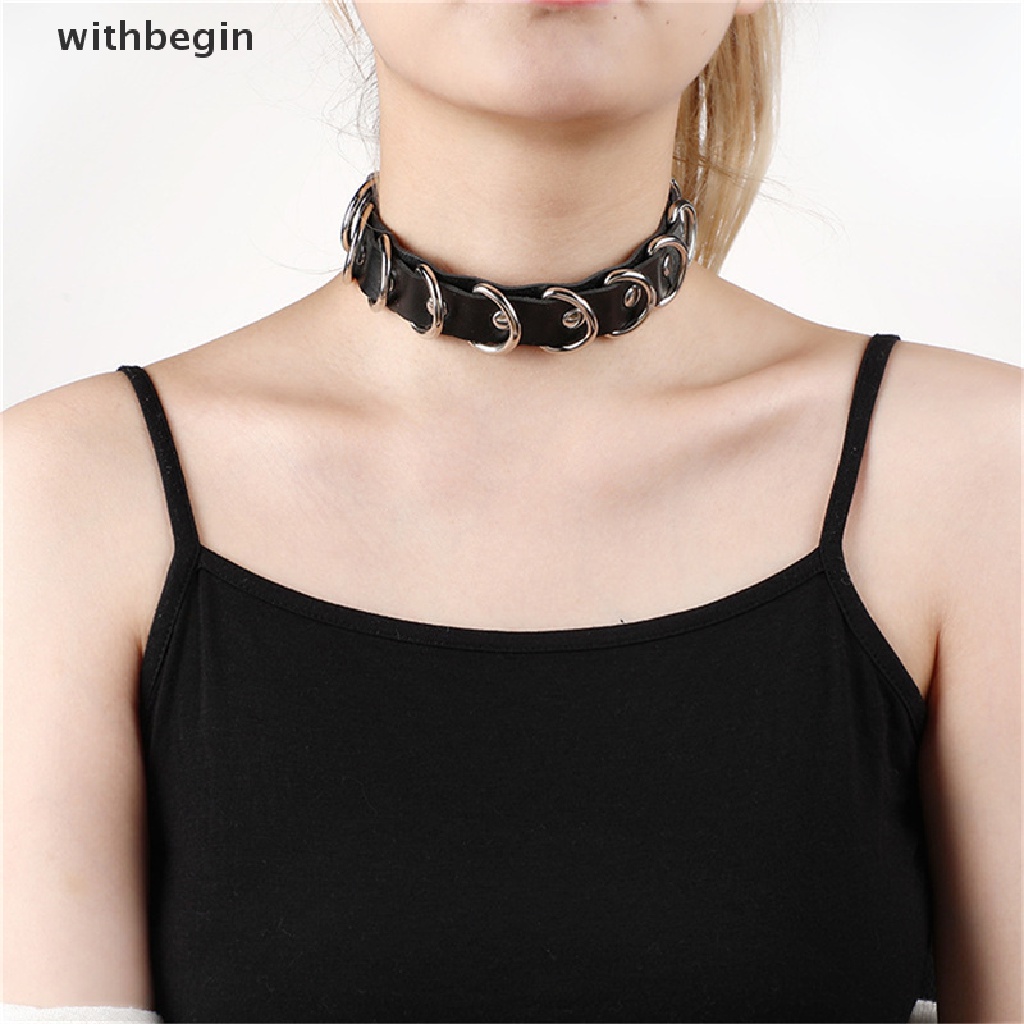 Vòng cổ choker da PU mặt hình trái tim phong cách gothic punk sành điệu
