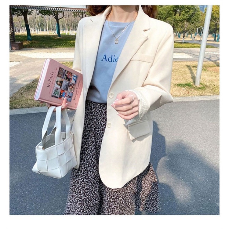 Áo Khoác blazer Màu Trắng Thời Trang Xuân Thu  Mới Cho Nữ