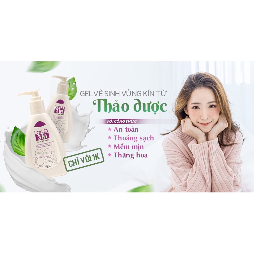 Dung dịch vệ sinh phụ nữ Larub 3M gel vệ sinh thảo dược 150ml