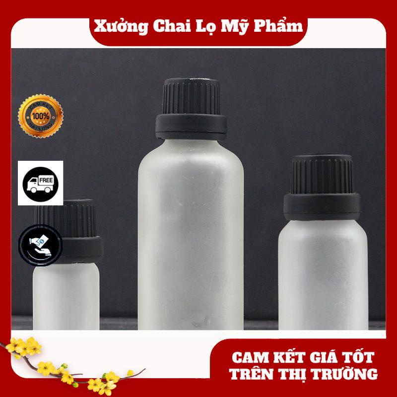 Lọ Chiết Serum Thủy Tinh Phun Mờ Cao Cấp Nắp Vặn Đen, Trắng 50ML, 100ML Dùng Chiết Mỹ Phẩm, Tinh Chất , phụ kiện du lịch