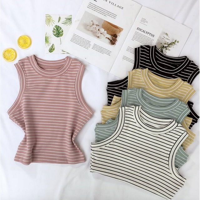 [CÓ SẴN] Áo ba lổ croptop ôm body sọc ngang dành cho nữ BS25