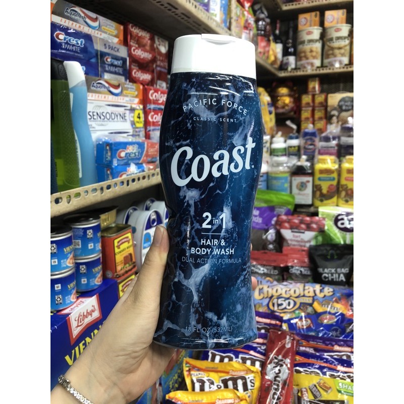 Sữa tắm gội cho Nam Coast Hair & Body Wash Classic Scent của Mỹ 532ml