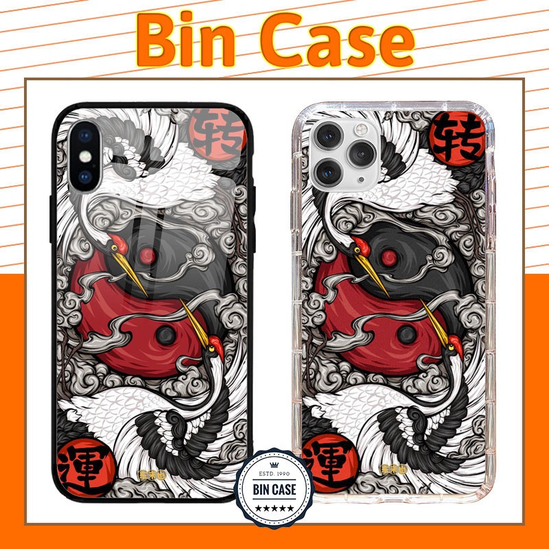 🔥Ốp Lưng iPhone UAG 🔥Japanese art Hai Chú Chim Âm Dương iphone 13 12 11 Pro Max 6s 6 7 8 Plus X Xr Xs Max DOCLA139
