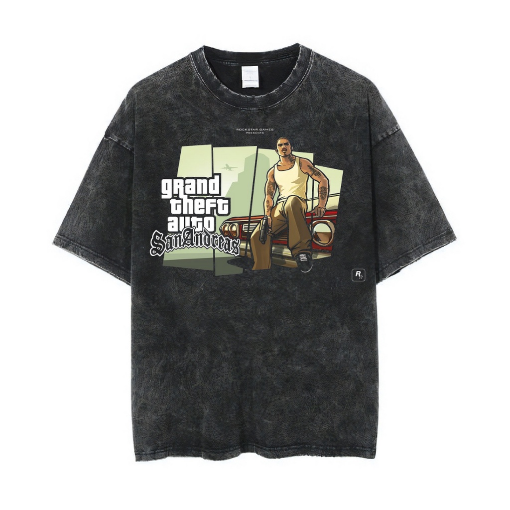 Áo Thun Oversize In Hình Psycho Crucify Grand Theft Auto San Andreas | Đá Rửa Đá | Gta San Andreas | Áo Thun Trò Chơi | Áo Thun Oversize | Phong Cách Cổ Điển | Áo