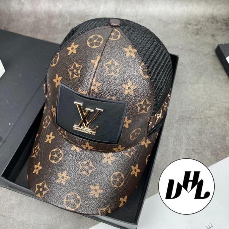 Mũ Lưỡi Trai Phối Lưới Mạc Da Hoạ Tiết LV Khoá Xịn Thời Trang Giá Rẻ