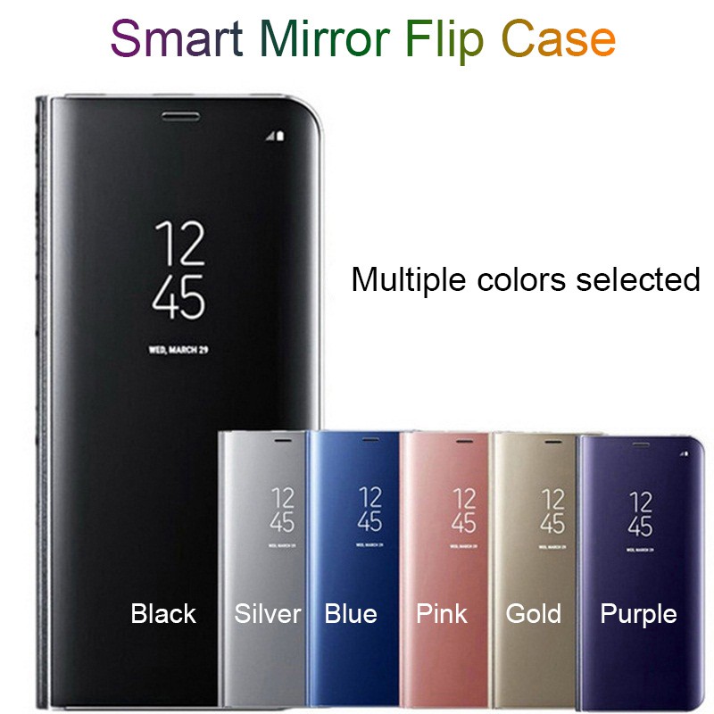 Ốp điện thoại dạng gập tráng gương cho OPPO A9 2020 A7 A5s A5 A3s A59 F1s A37 A83 A1 A71 Phone Case Mirror Clear View Leather Casing Flip back Cover